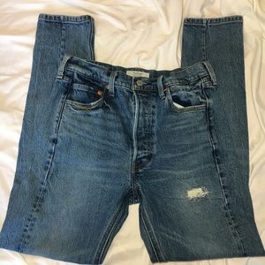 Levi altered 501 jeans